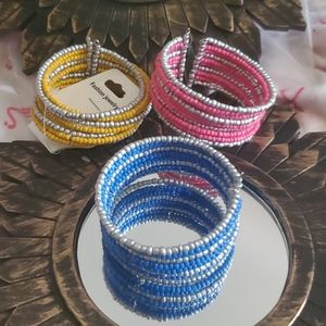 Beaded and layered with a metallic touch bracelets